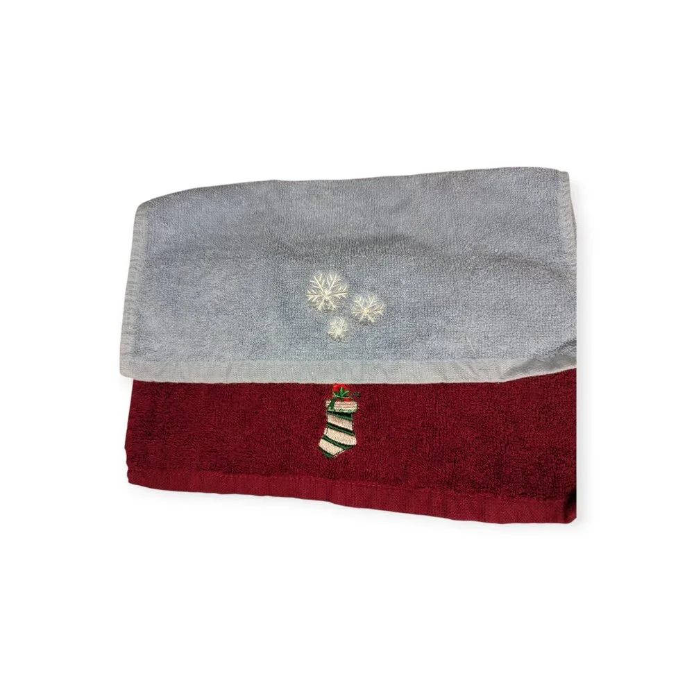 Aussino 100% Cotton Christmas/Winter Themed Terry Cloth Wash Cloths Set Of 6